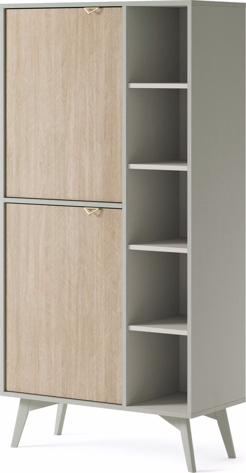 FURNLUX Credenza Forest Beige E Verde 80cm / Colore principale: Beige / Dimensioni: 80 x 160 x 38 cm