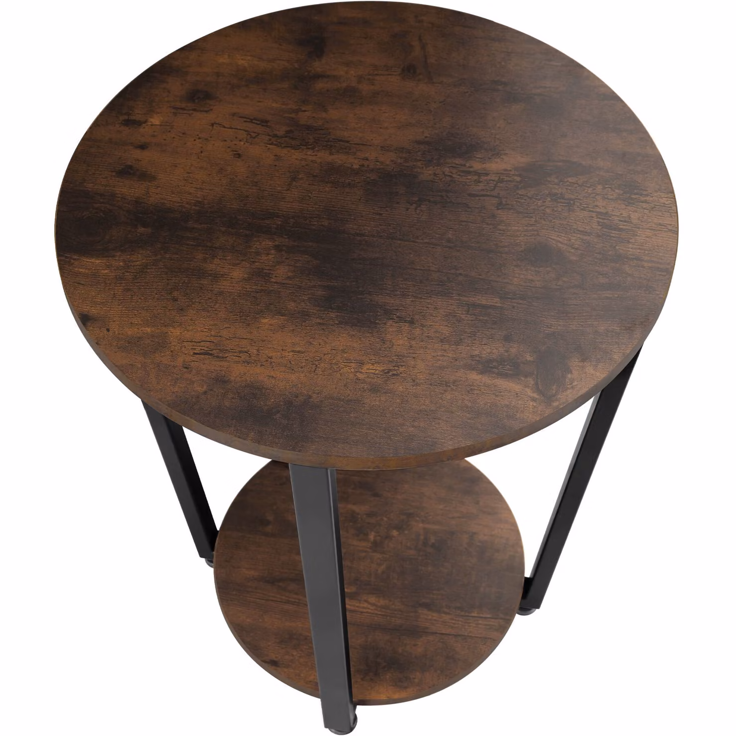 Tavolino da soggiorno tectake in stile industriale, marrone e nero, L/P: 50 x 62,5 cm – 4