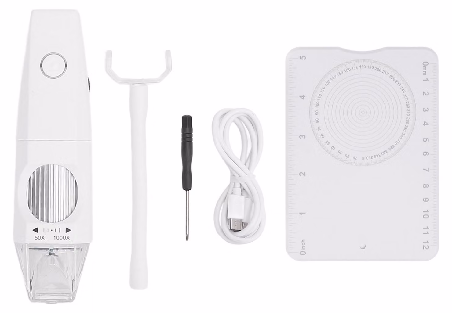 Microscopio digitale wireless da 2 MP, con ingrandimento da 50x a 1000x, videocamera USB portatile per ispezioni con supporto regolabile e 8 luci a LED per l'analisi dei peli cutanei