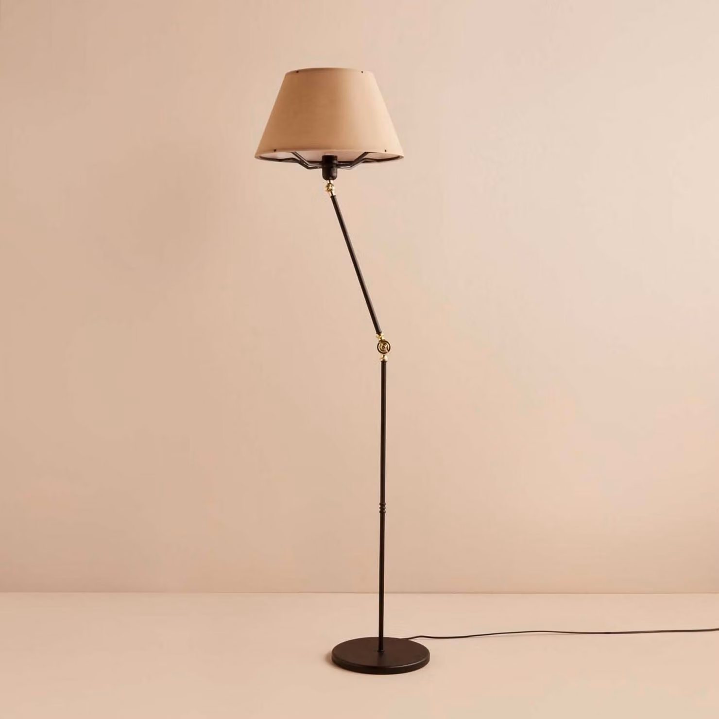 Opviq, AYD-3480, lampada da terra, 100% PVC, color crema, 38 x 38 x 150 cm