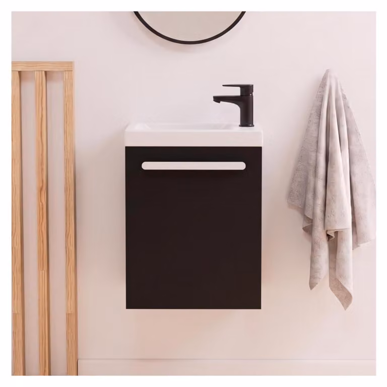 Set lavabo a parete Nevada con rubinetto nero