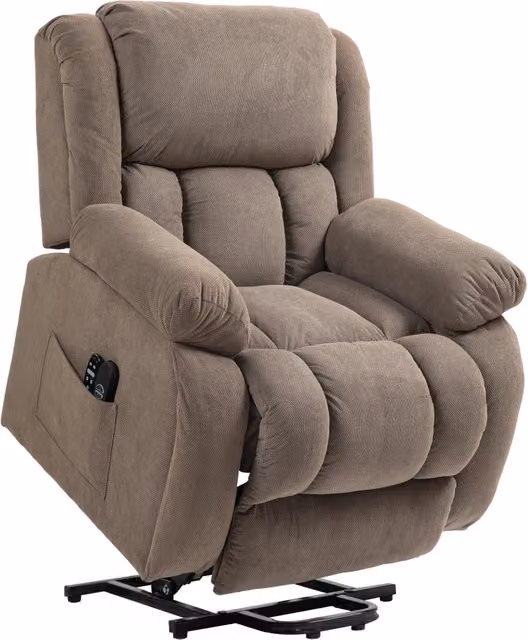 Poltrona Massaggiante Elettrica Reclinabile con Riscaldamento ¨C Minimal ¨C Tessuto Beige