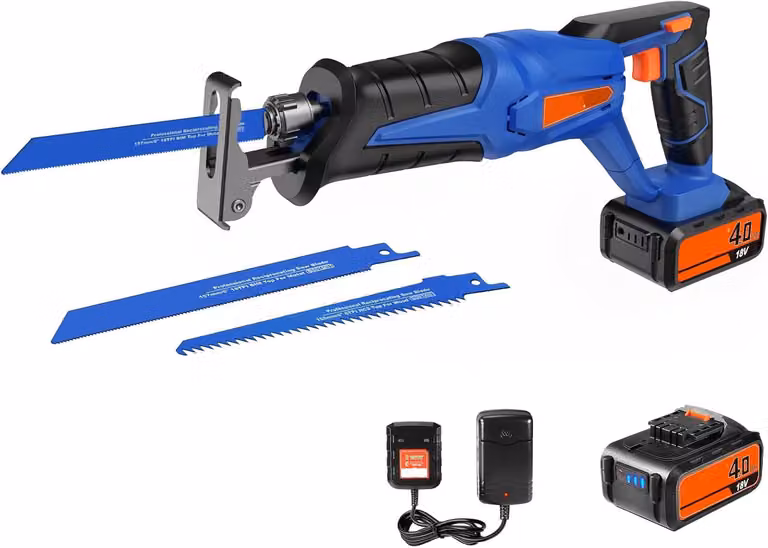 Troncatrice reciproca – Alimentata a batteria, senza filo – 18V – 3000 corse al minuto – con batteria da 4.0Ah e lame