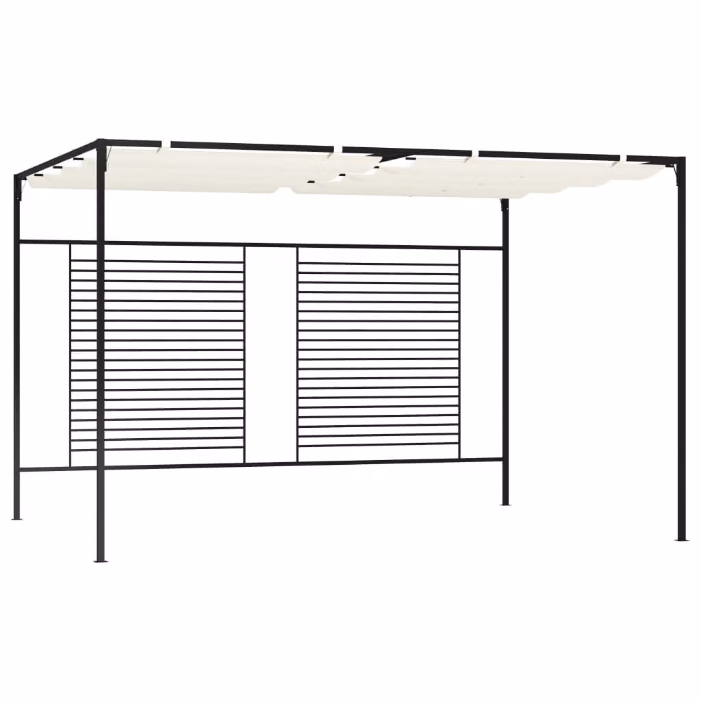 Padiglione Living Store con tetto retrattile 3x4x2,3 m bianco crema 180 g/m²