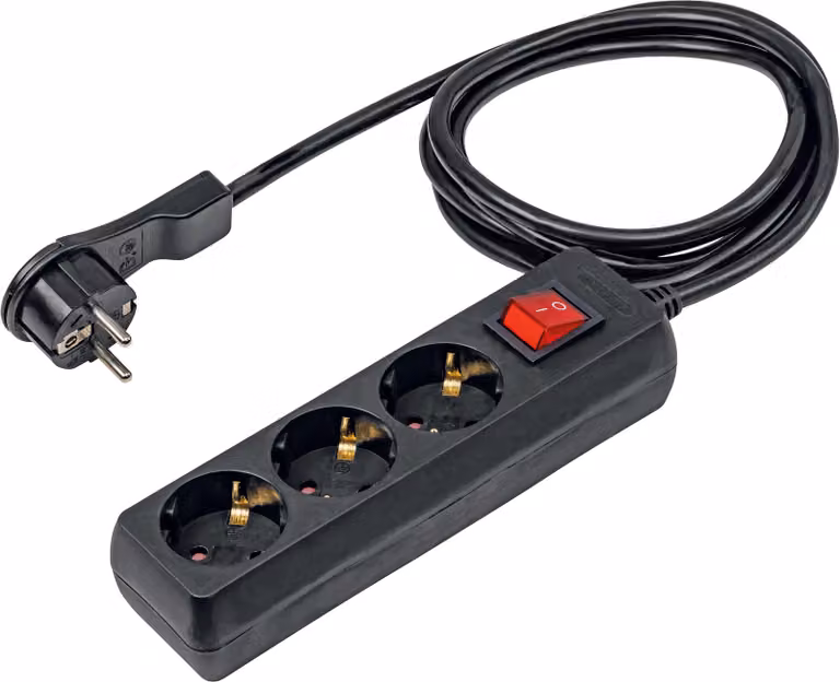 as-Schwabe Interruttore a striscia a 3 vie 230V 16A 2m presa multipla IP20