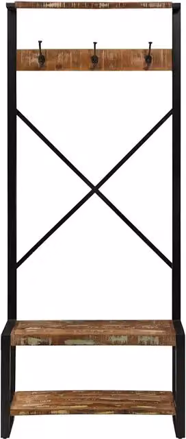 Appendiabiti Multicolore in Legno Massello Recuperato DESIGN IN L 80 cm, P 40 cm, H 190 cm – 1