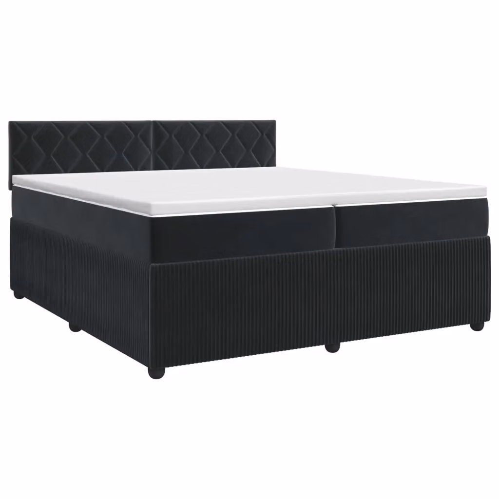 Letto box spring con materasso ibrido vidaXL in velluto nero L/P: 200 x 200 cm – 2