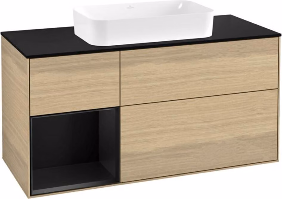 V&B Finion, mobiletto 120x60 cm, Reg li bla m Lac, impiallacciato rovere