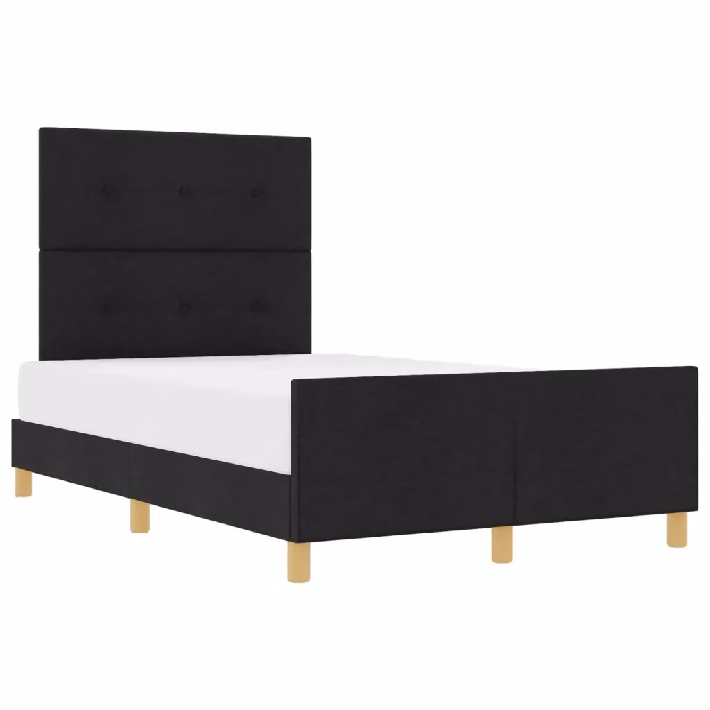 Letto moderno con testiera in tessuto nero vidaXL L/P/H: 120 x 200 x 126 cm – 2