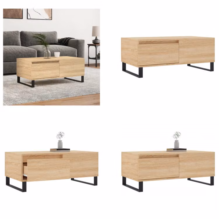vidaXL Tavolino in rovere Sonoma 90x50x36,5 cm in legno - Tavolino - Tavolini - Tavolino - Tavolo da divano