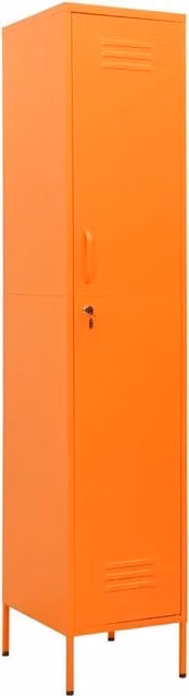 Armadietto da ufficio moderno HELLOSHOP26 in acciaio arancione con 4 ripiani regolabili e serratura L/P/H: 35 x 46 x 180 cm