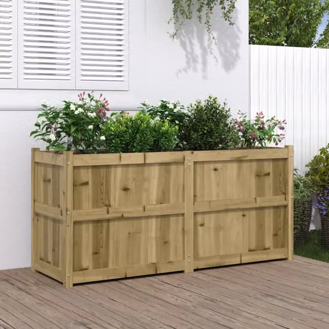 Fioriera da giardino Design Mania in legno di pino marrone L: 150 cm, P: 50 cm, H: 70 cm – 1