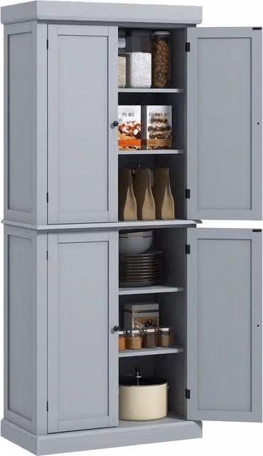 Armadio Cucina Moderno ¨C Zephmum ¨C 76x40,5x184cm Grigio
