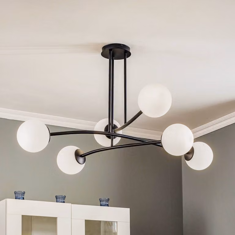 Plafoniera soffitto Major EMIBIG LIGHTING, dimmerabile, Nero, Soggiorno / Sala da pranzo, Vetro, Moderno, Plafoniera