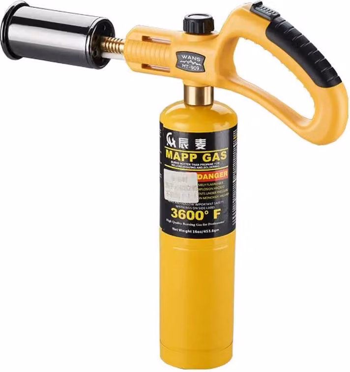 Bruciatore a gas per griglia, torcia di saldatura - Bruciatore a propano - Fiamma regolabile - Sistema di sicurezza - Accendifuoco per carbone - Ideale per bistecche, barbecue