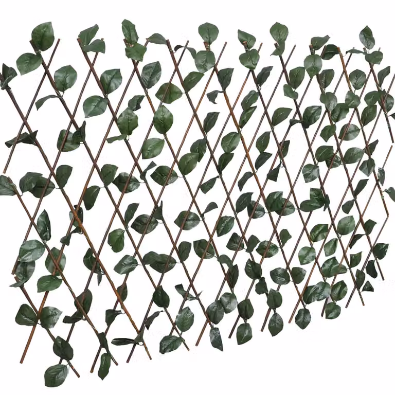 vidaXL Recinto a traliccio di salice 5 pezzi con foglie artificiali 180x30 cm