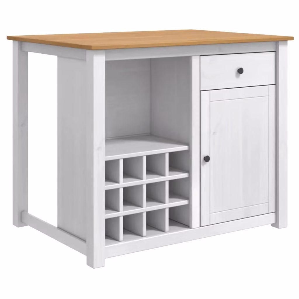 Set isola da cucina PANAMA vidaXL in legno di pino bianco e cera di miele, stile moderno L: 112,0 cm, P: 77,0 cm, H: 90,0 cm – 2