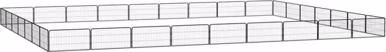 The Living Store Box per cani da 32 pezzi nero 100x50cm Acciaio verniciato a polvere