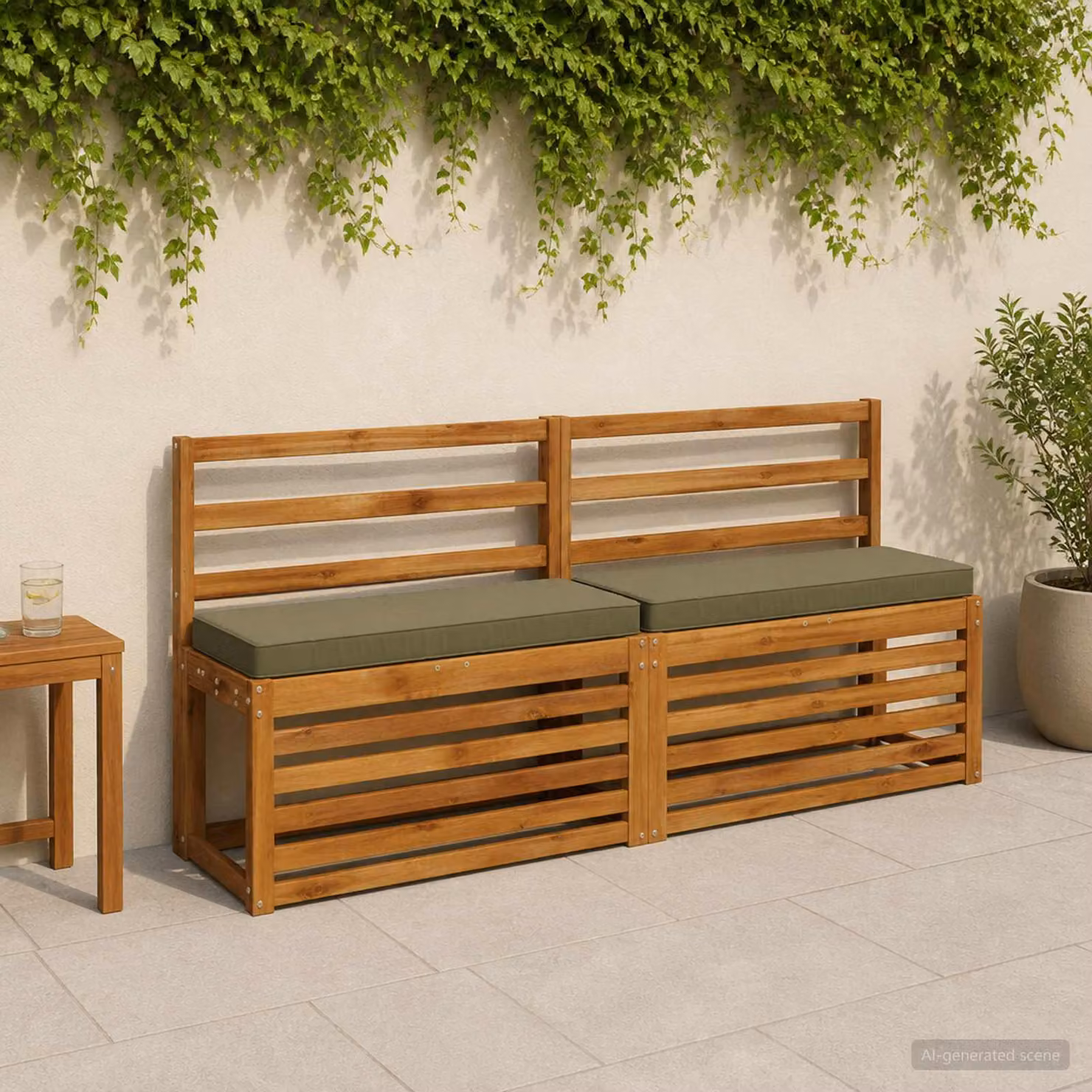 Cuscino per Panchina vidaXL VUGHT Verde in Poliestere con Rivestimento Lavabile e Resistente ai Raggi UV