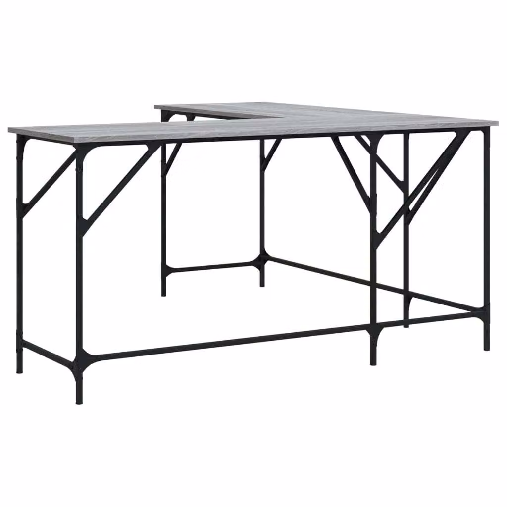 Scrivania Grigio Sonoma 149x149x75 cm in Legno Multistrato