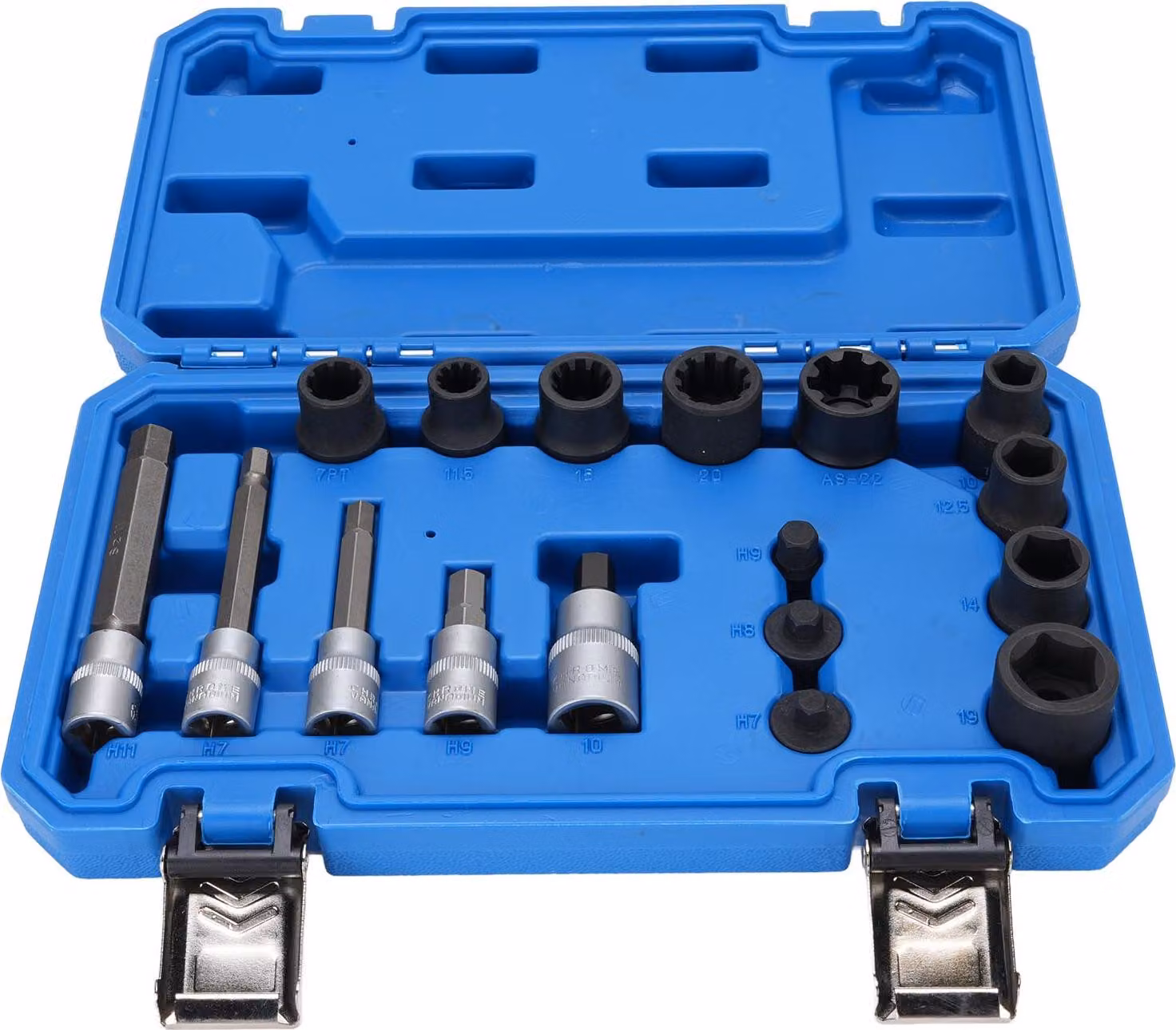 set di 17 chiavi a bussola per pinze freno 11,5 20 22 mm H7 H8 H9 CR MO acciaio Set di utensili portatili per la rimozione