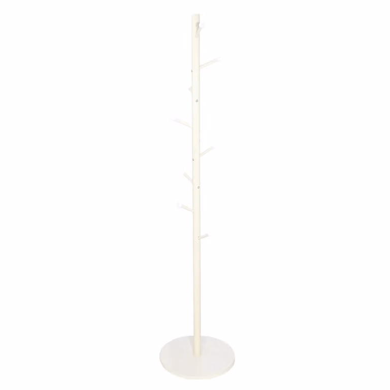 Vestiamo Casa Appendiabiti da terra in metallo Bianco con 8 ganci, H 175 cm, Diametro 40 cm