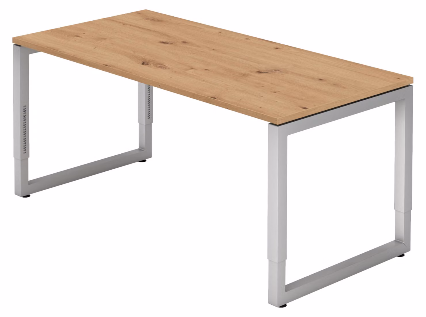 bümö Scrivania Serie-R - Struttura: argento, dimensioni: 160 x 80 cm, decorazione: rovere nodoso
