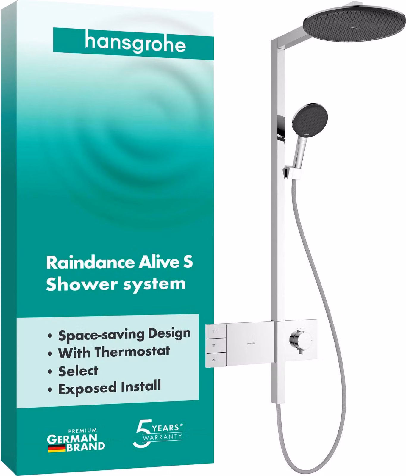 hansgrohe Showerpipe Raindance Alive S 300 2jet con termostato cromato, 1 pz.