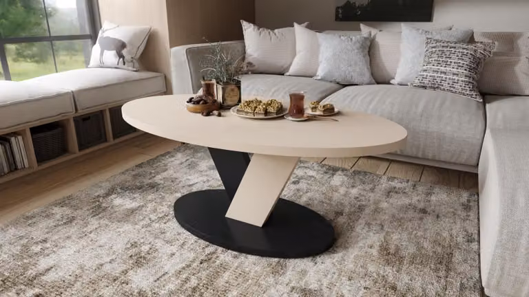 Tavolino di design Lova ovale 110x45x60 cm Tavolino da salotto Tavolino ovale Tavolino da divano
