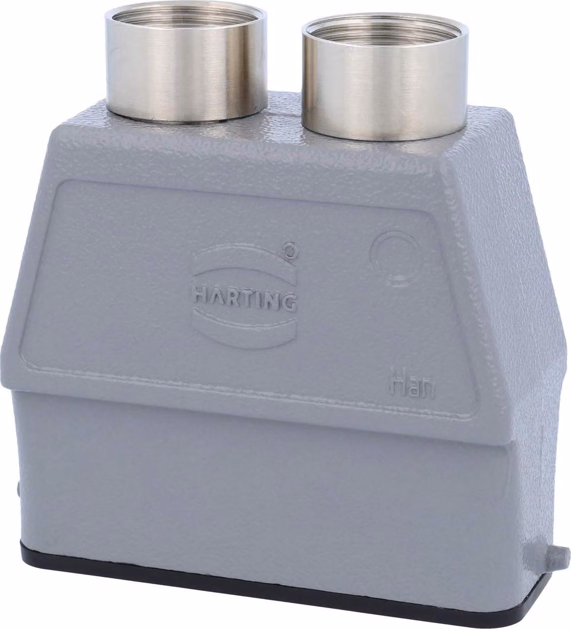HARTING Han 16A Contenitore alto, 2xPG16 uscita cavo diritta, per 1 staffa (nella parte inferiore) Vite PG16