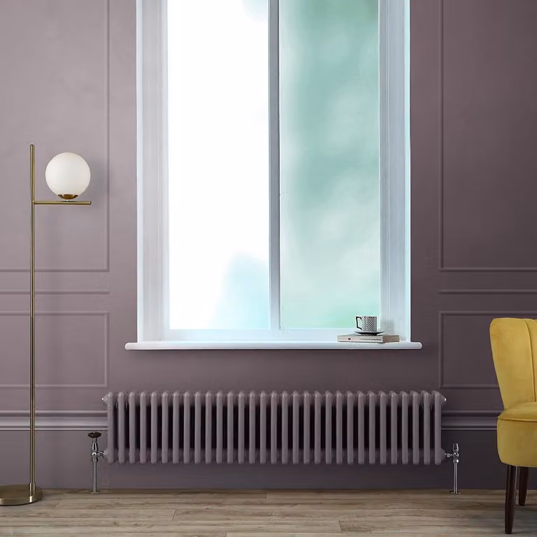 Radiatore Orizzontale a Colonne (3 Colonne) 300mm x 1415mm - Viola (Dahlia Viola) - Regent