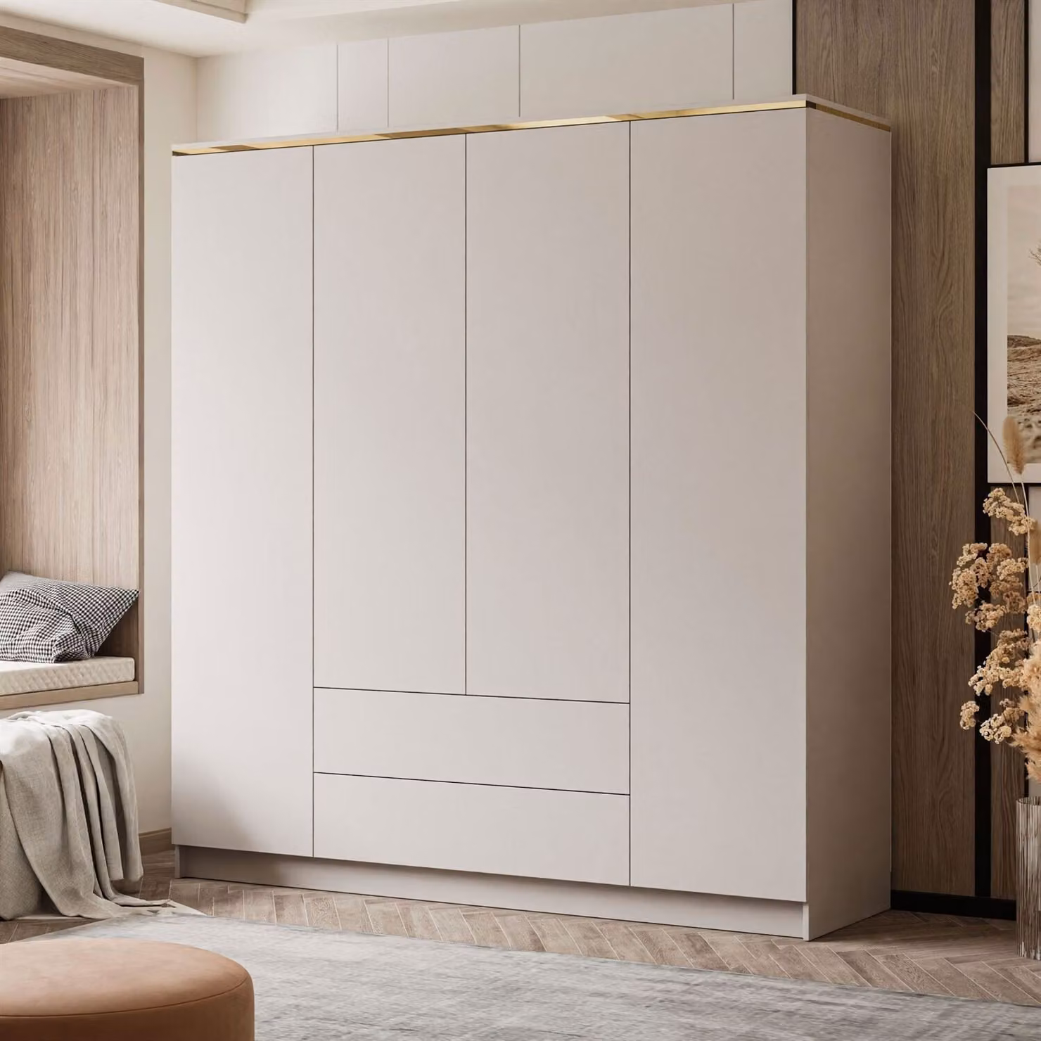 Armadio AURORA 4D2SZ KASCHMIR con cassetti