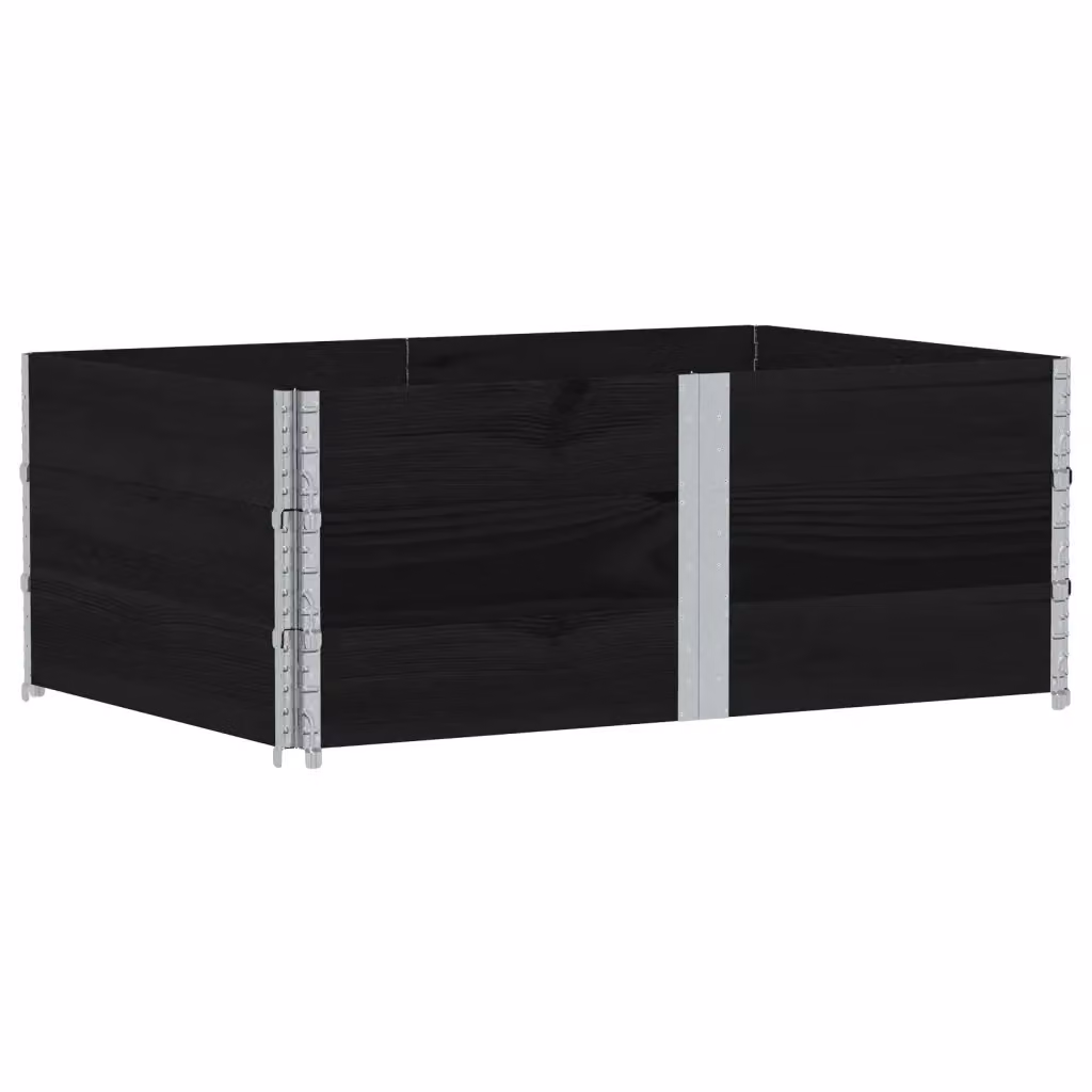 Set di 3 pareti per pallet vidaXL in legno di pino nero L: 150 cm, H: 60,5 cm – 2