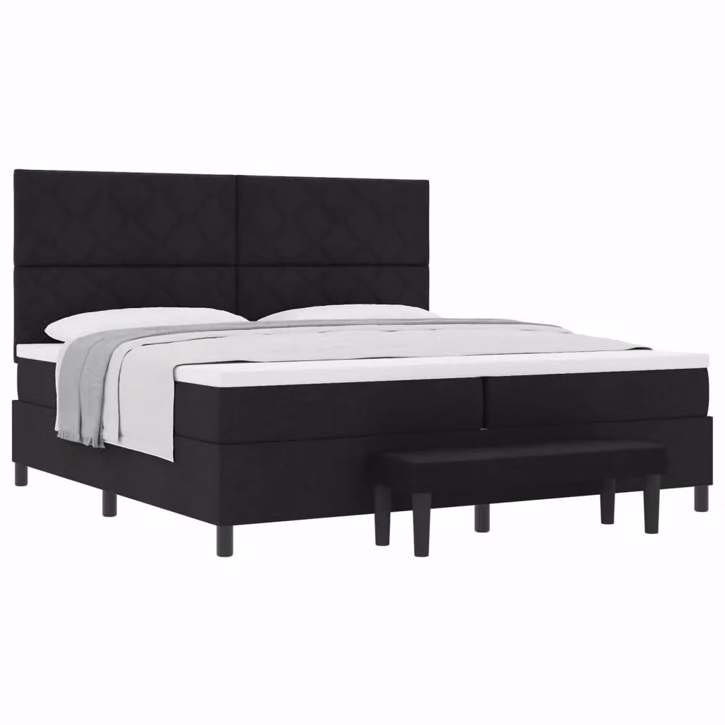 Letto Ibrido con Molle a Tasche e Testiera vidaXL in Tessuto Nero L 200 cm x P 200 cm x H 280 cm – 2