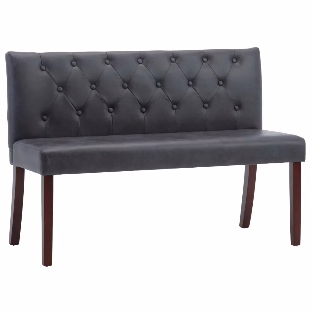 vidaXL Panca Grigia in Similpelle Scamosciata L: 120 cm – 2