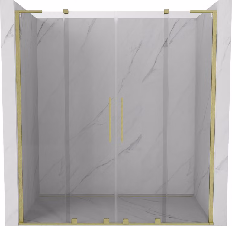 Mexen Velar L Duo porte per doccia scorrevoli 170 cm, trasparente, oro spazzolato - 871-170-003-02-55