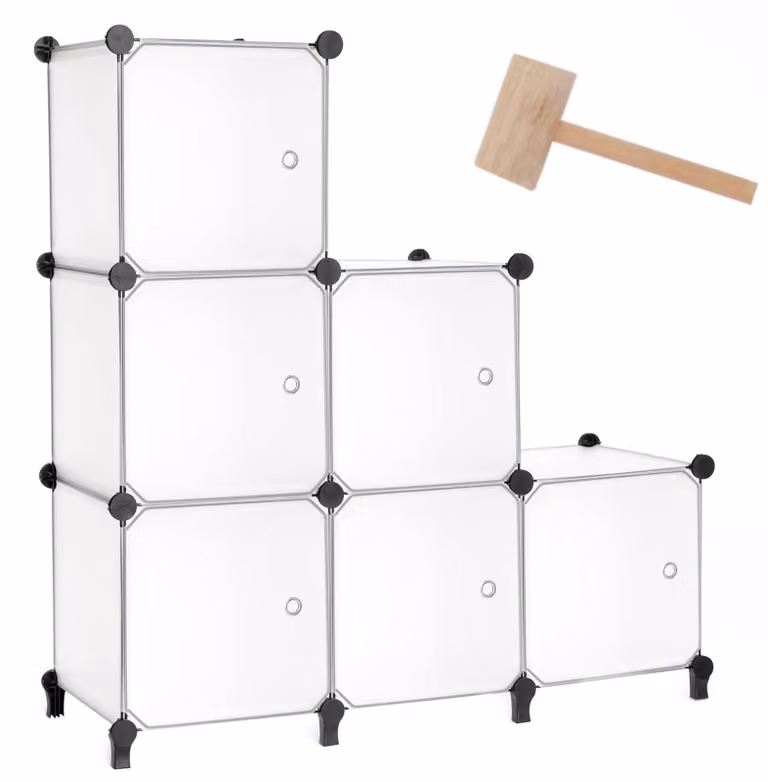 Organizzatore modulare a cubo - Comodino impilabile con 6 cubi
