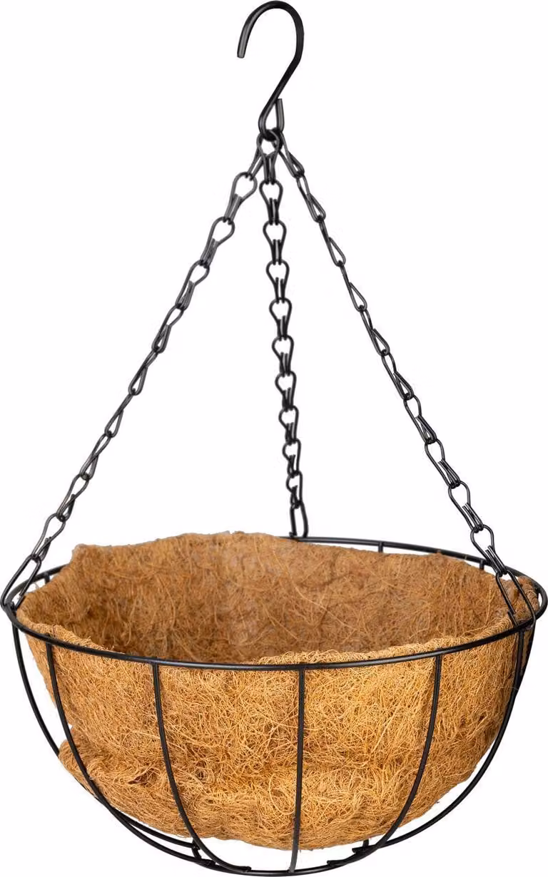 Gancio Strend Pro, porta vaso, acciaio/cocco, sospeso, con catena e gancio, 25 cm