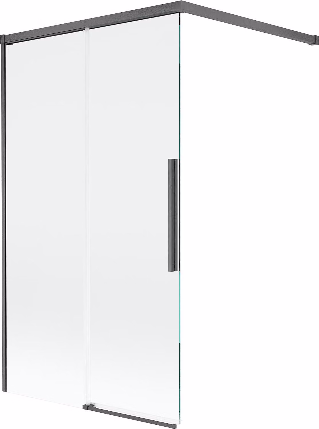 Mexen Rox paratia per vasca da bagno a 2 ante scorrevoli 100 x 150 cm, trasparente, grigio canna di fucile spazzolato
