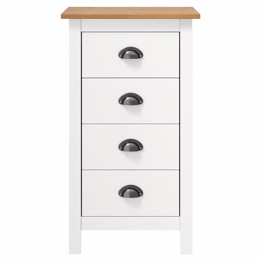 vidaXL Credenza Hill bianca 46x35x80 cm in legno di pino massiccio