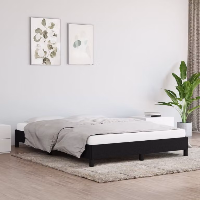 The Living Store Struttura letto nera 140x190 cm in tessuto