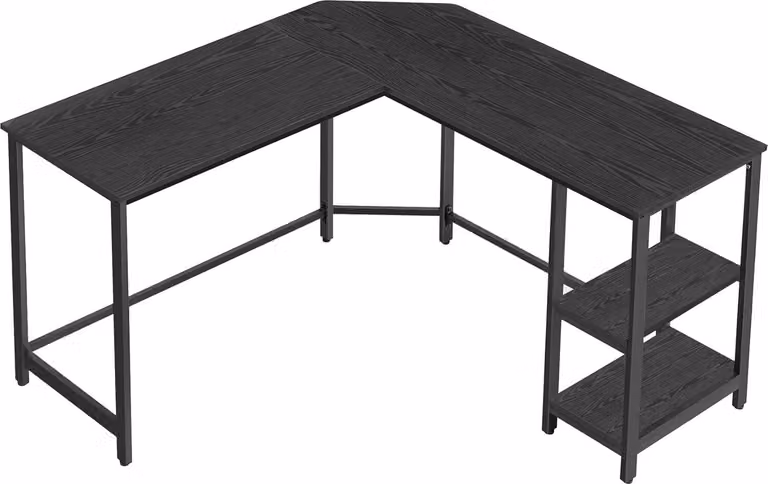 Scrivania VASAGLE, scrivania per computer a forma di L, scrivania ad angolo con 2 ripiani, scrivania salvaspazio, gioco, ufficio domestico, facile da montare