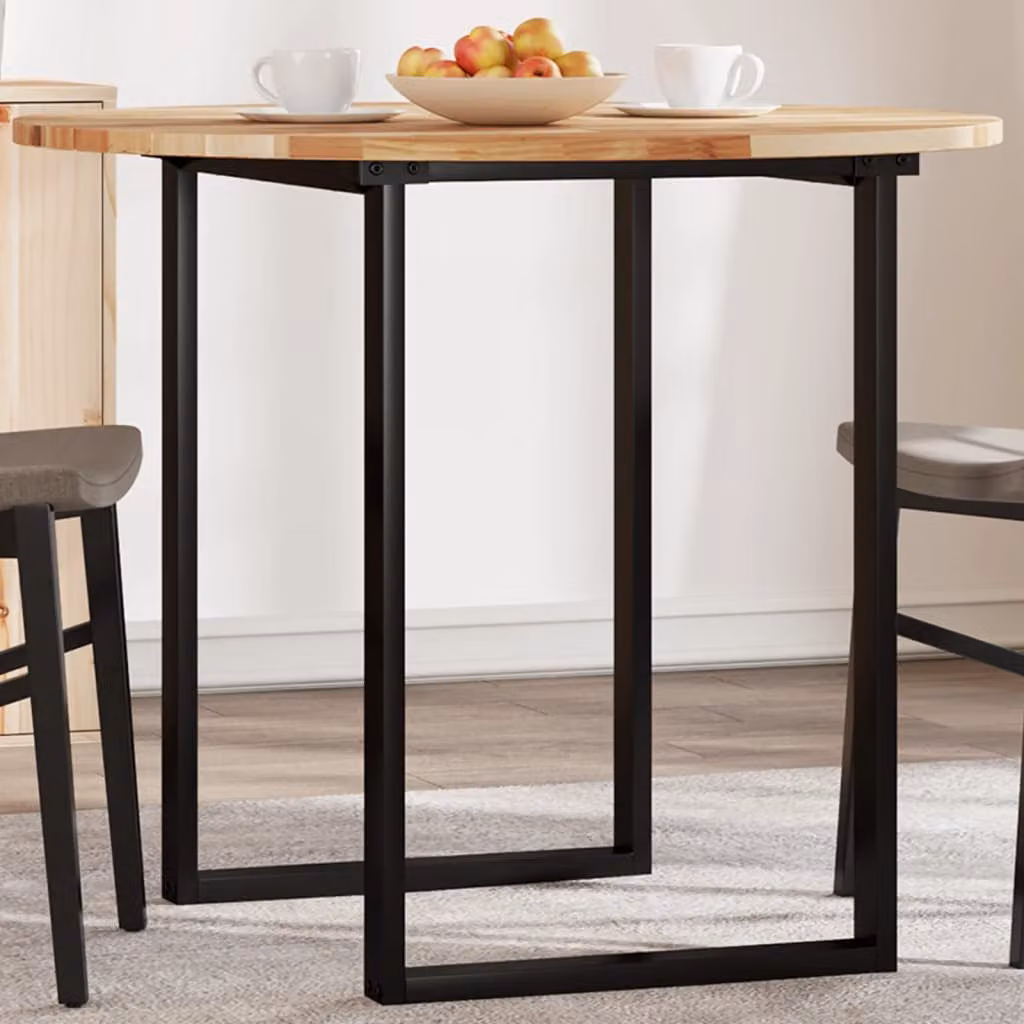 vidaXL Piano Tavolo Rotondo in Legno di Acacia Oliato Marrone Ø 90 cm, Spessore: 2 cm
