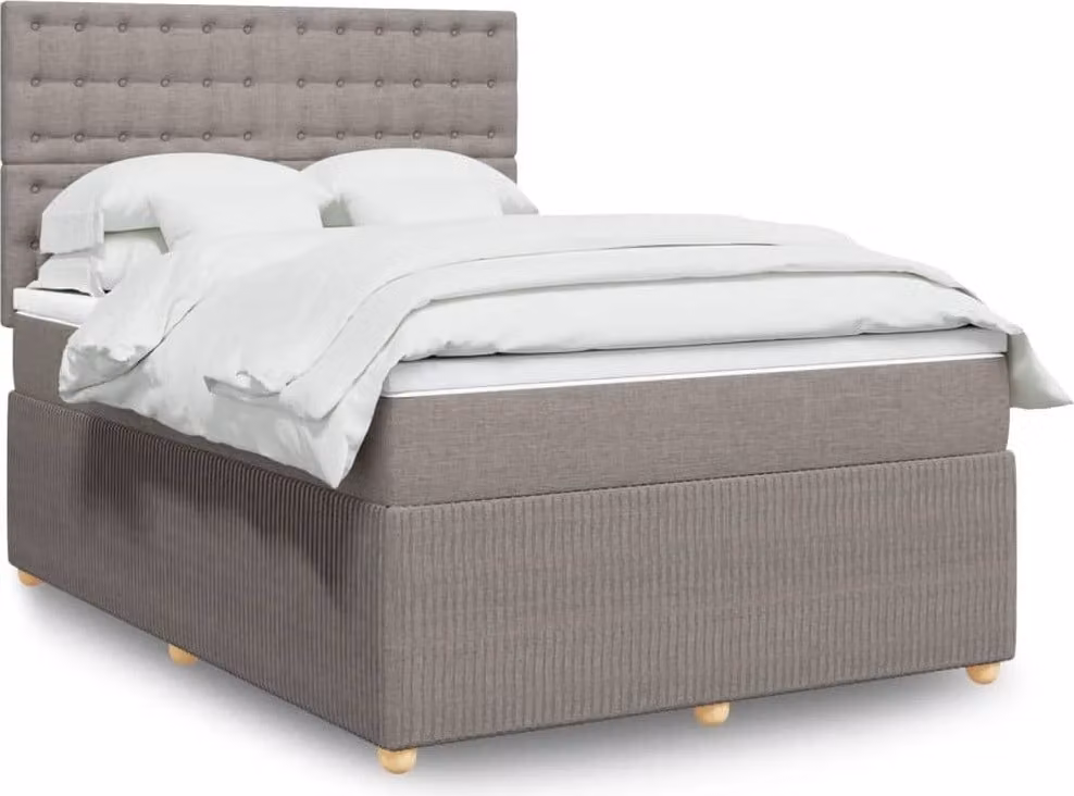 Maison Exclusive - Letto boxspring con materasso Taupe 160x200 cm Tessuto