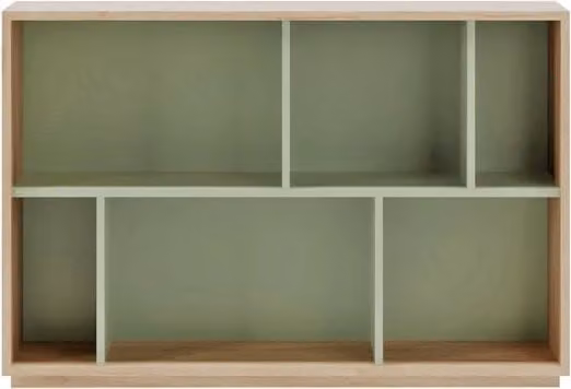 Libreria Herdasa effetto rovere e verde 80x119x32