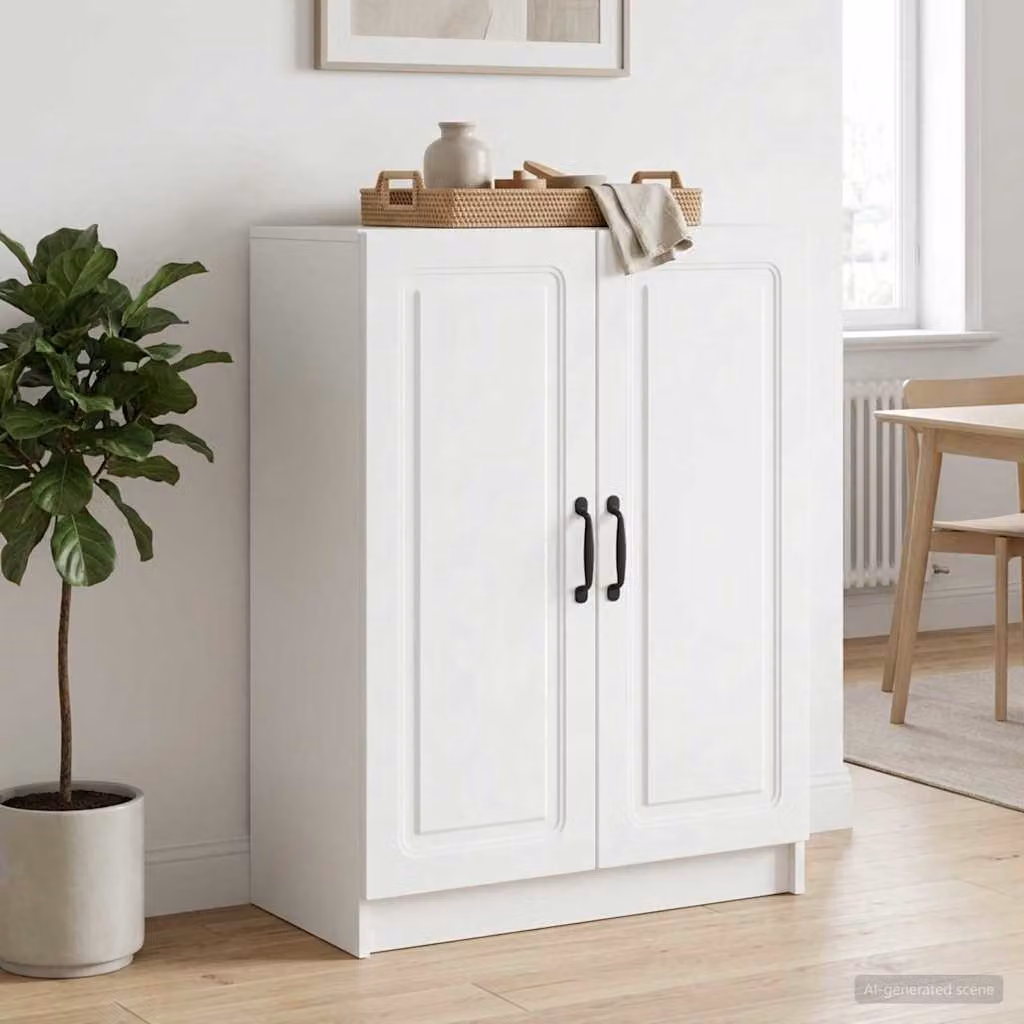 Credenza moderna vidaXL in legno ingegnerizzato bianco, L 66 cm x P 34,5 cm x H 87 cm