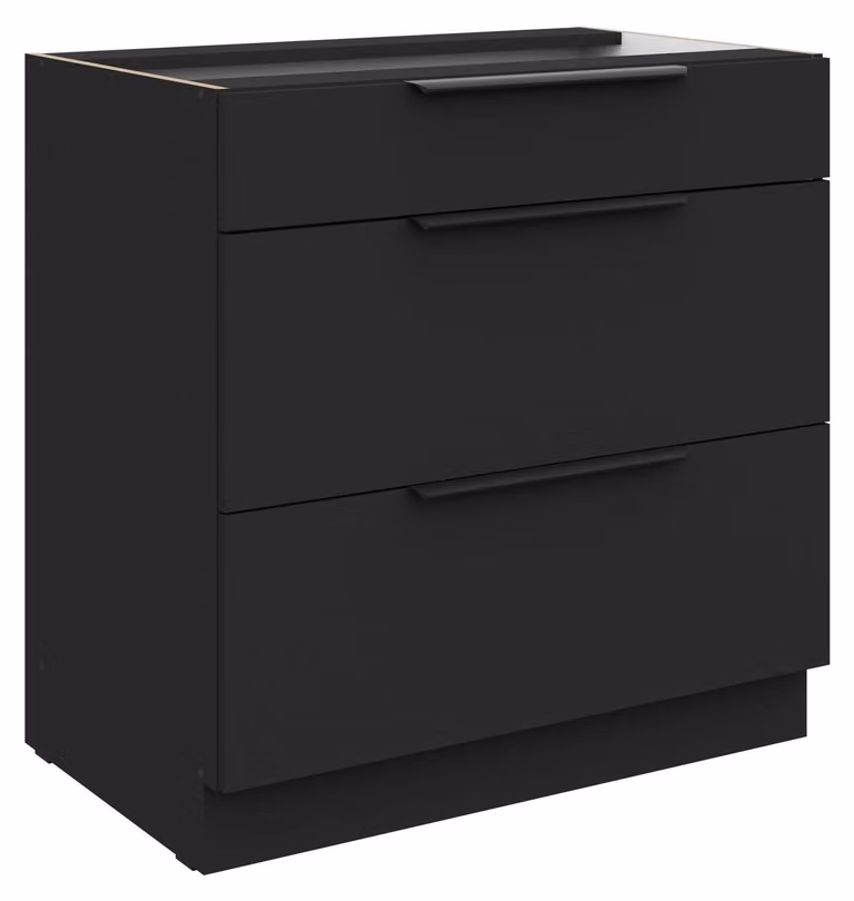 Mobile base da cucina 80 cm SIENA Nero, cassetto a estrazione totale con chiusura ammortizzata, cucina, angolo cottura