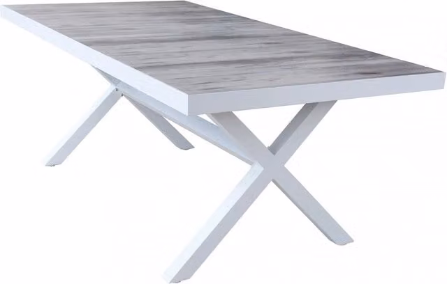 Tavolo Mackay 200x100x75 h cm in Alluminio Bianco