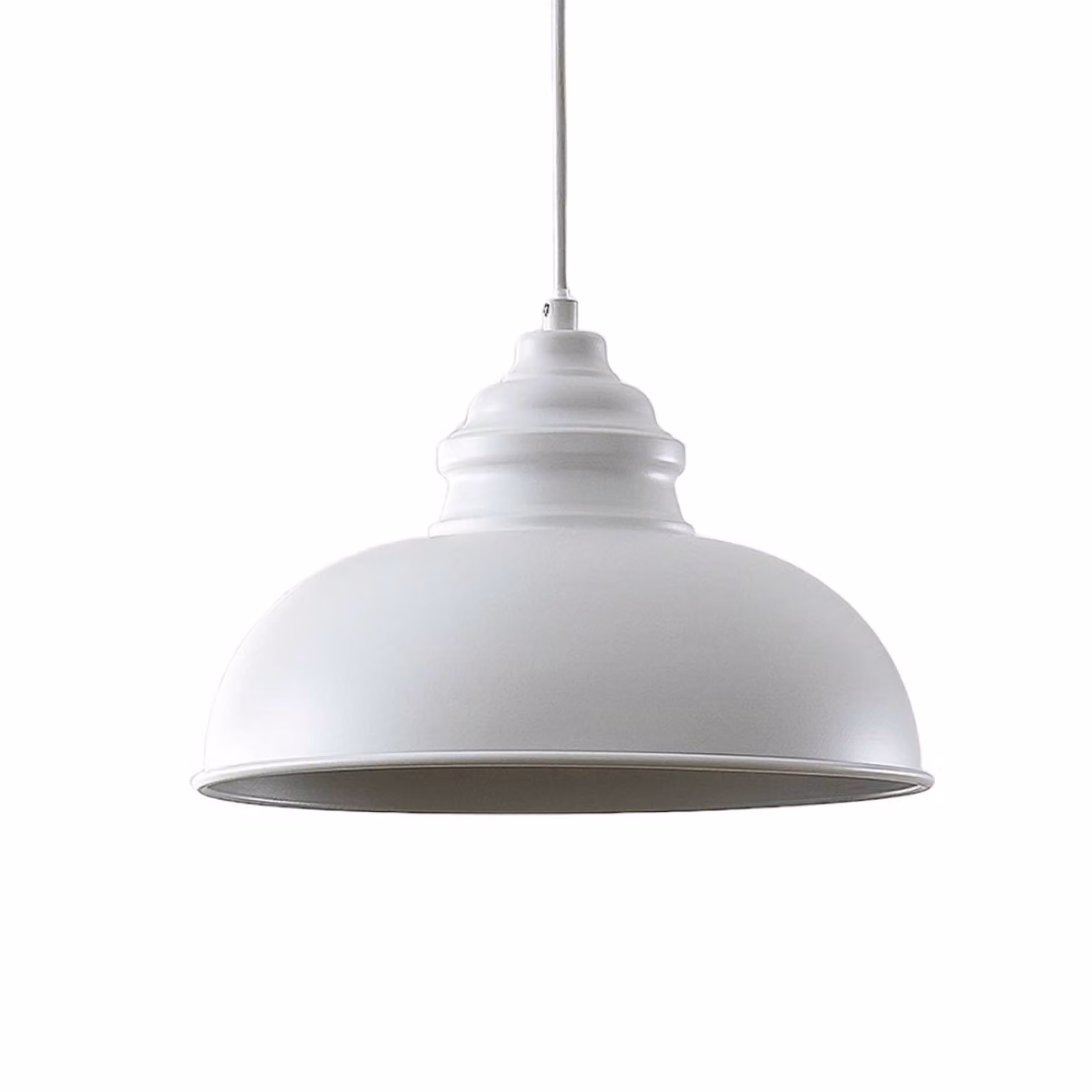 Lindby lampada a sospensione Cliona, bianco, metallo, Ø 31 cm, E27