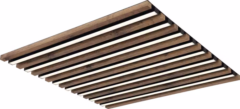 Plafoniera LED, effetto legno, dimmerabile, telecomando, L 60 cm